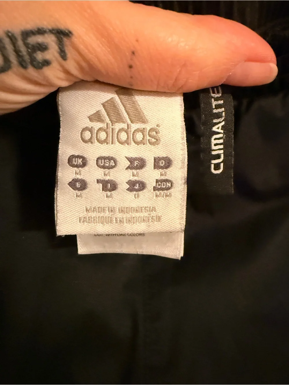 Adidas Climate Black Track Pants with White Stripes
